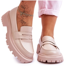 Riverside bež kožne natikače s platformom