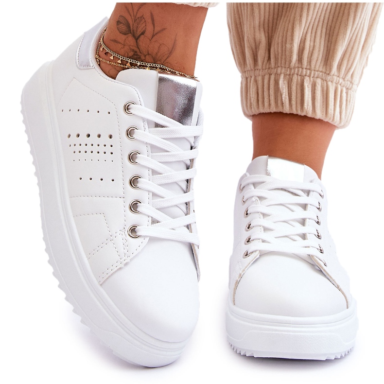 Ženske sportske cipele bijele i srebrne Budite prve! bijela