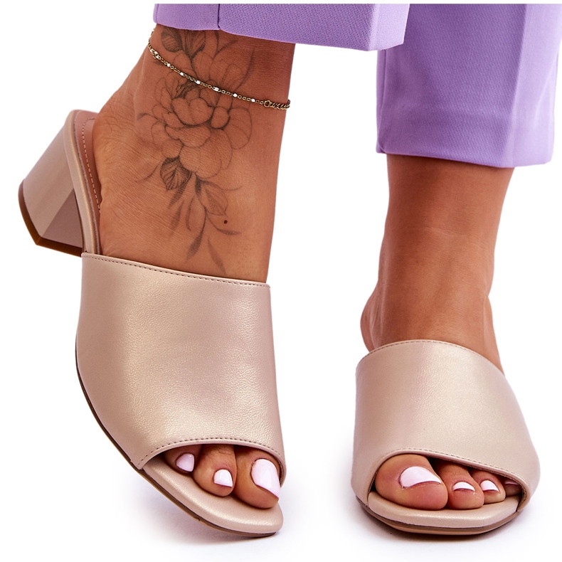 Elegantne glatke papuče Sergio Leone KL317 bež