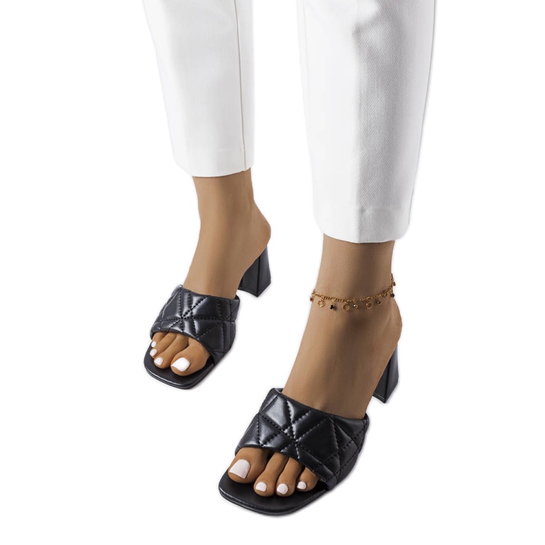 Crne Merley sandale na petu crno