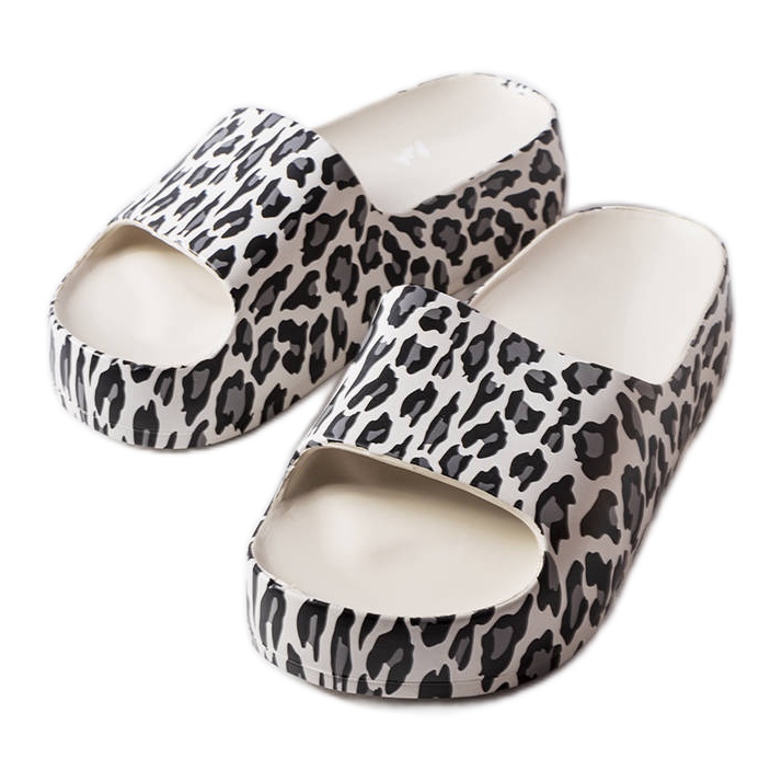 Bijele leopard platform papuče iz Galene bijela