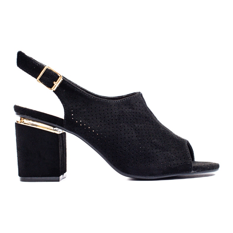 Vinceza Crne sandale s visokom petom od brušene kože iz Vinceze crno