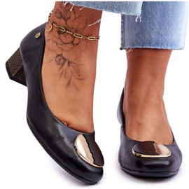 Kožne cipele na nisku petu Maciejka 05960-01 crne crna