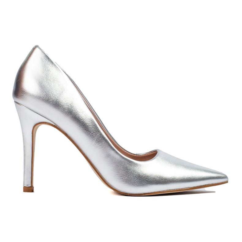 Shelovet srebrne ženske cipele na visoku petu srebro