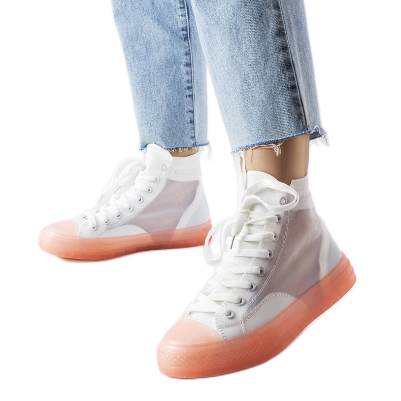 Bijele i ružičaste visoke tenisice iz Nanterrea bijela