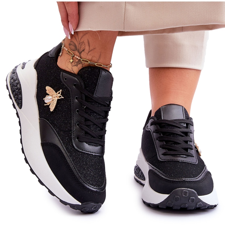 PS1 Sjajne sportske cipele s crnim Seneca ukrasom crno