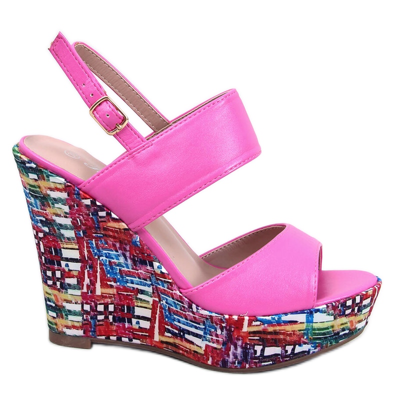 Homme Ružičaste sandale na klin ružičasta