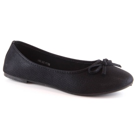 Ženske crne balerinke s mašnom eVento 1136 crno