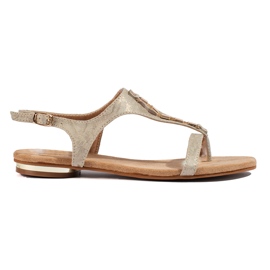 Zlatne ravne sandale Shelovet zlatni