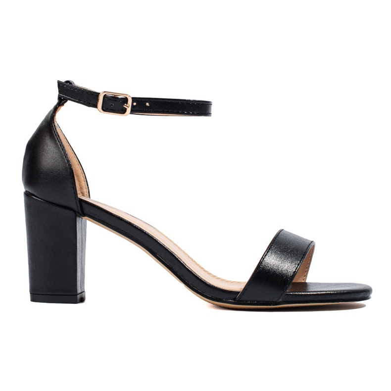 Shelovet crne sandale na petu crno