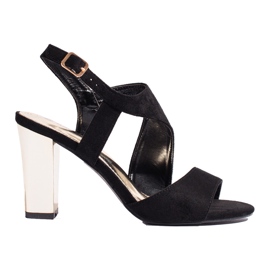 Crne sandale s petom od brušene kože iz Sheloveta crna