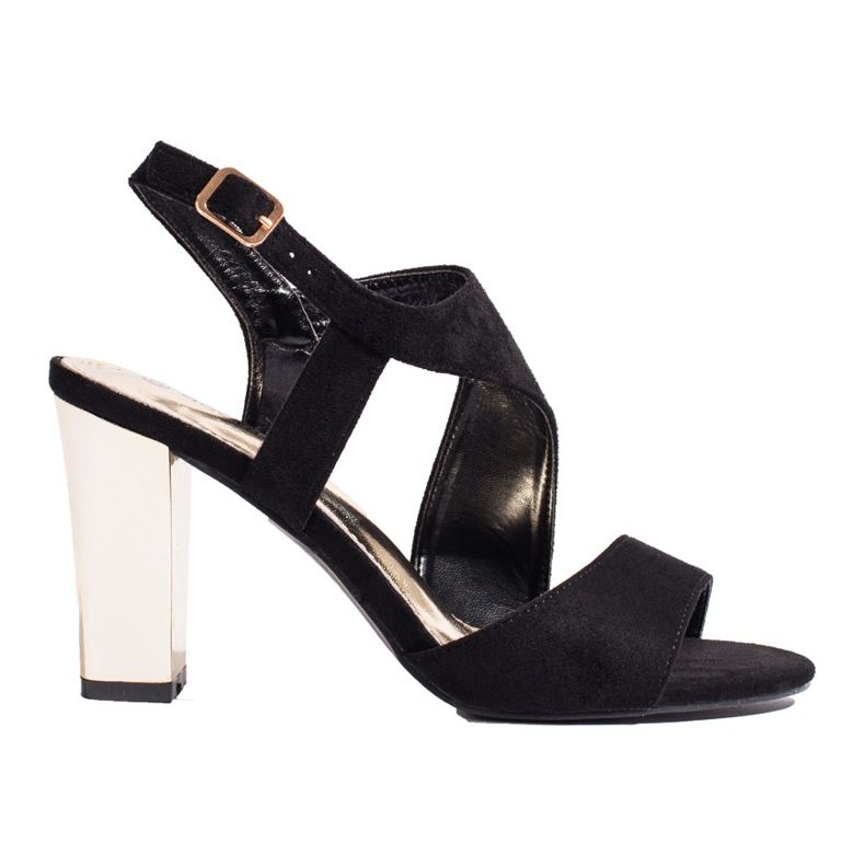 Crne sandale s petom od brušene kože iz Sheloveta crno