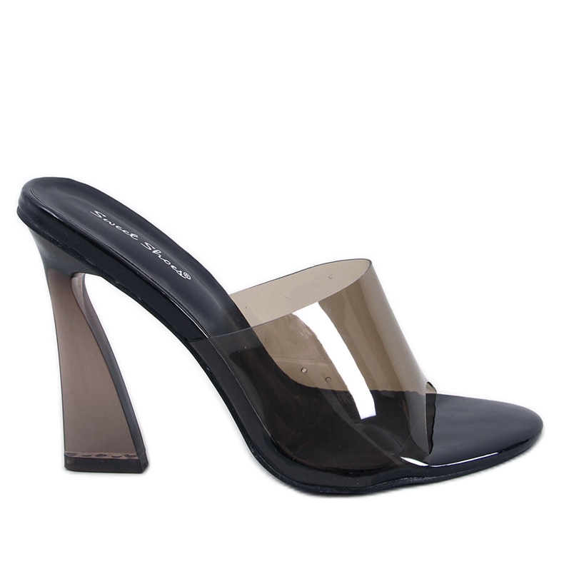 BM Seymour Black prozirne tobogane na petu crno