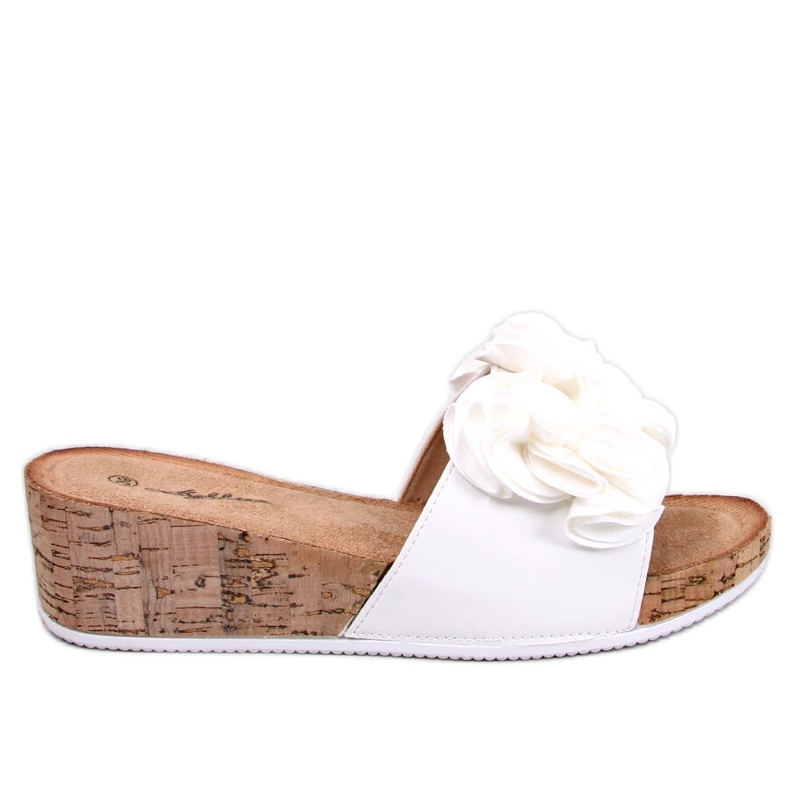 BM Sandale na klin s cvjetovima od Peluso White bijela