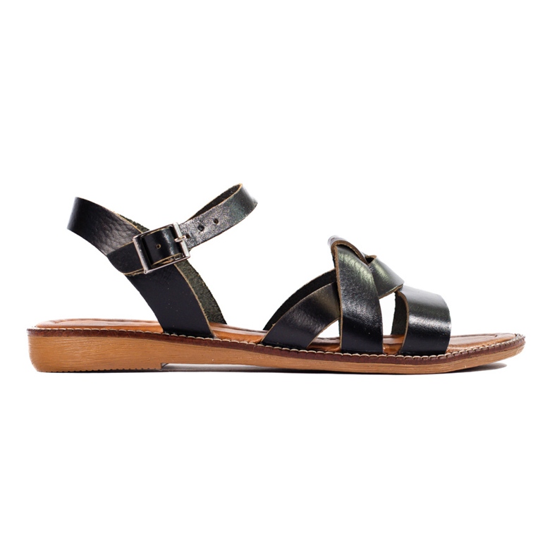 W. Potocki Ženske kožne sandale Potocki crne crno