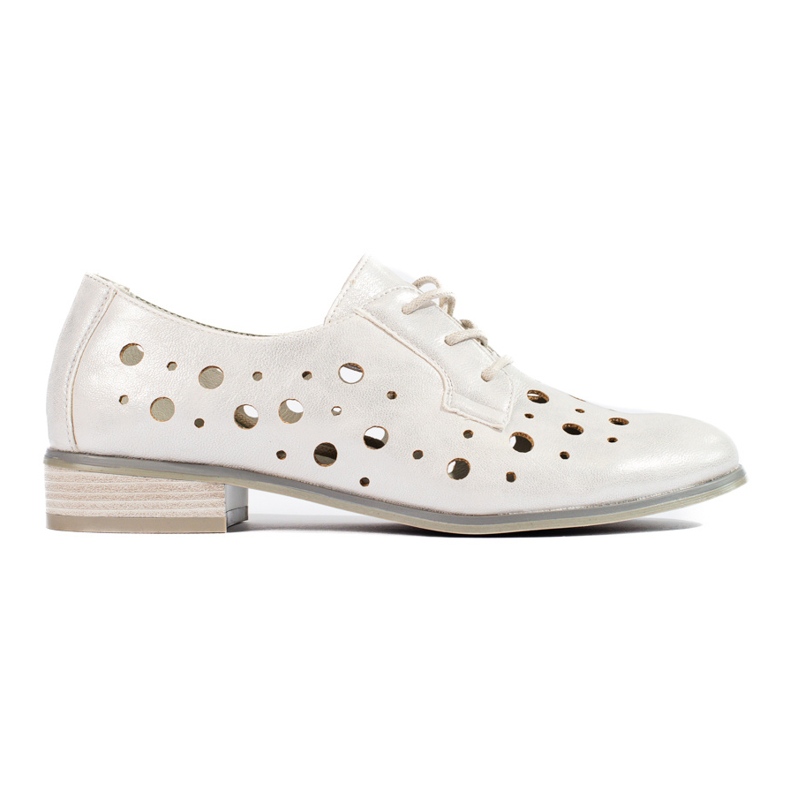 W. Potocki Ženske ažurne cipele na vezanje Potocki srebro