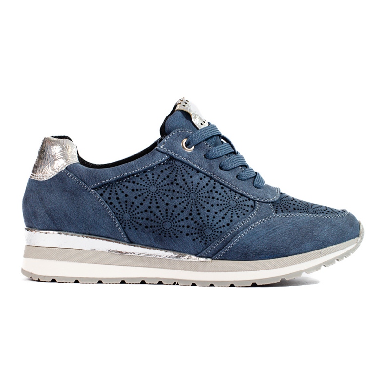 Ženske tamnoplave Shelovet kožne tenisice na klin plava