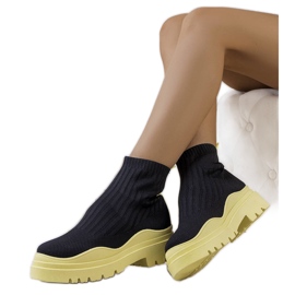 Crno-žute visoke tenisice marke Marks crna