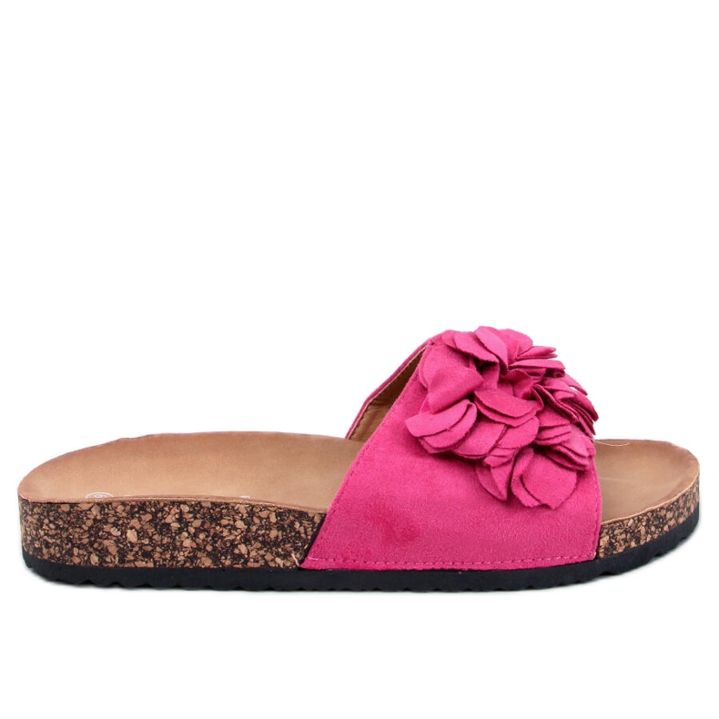 BM Papuče od pluta s cvjetovima Fowley Fuchsia Peach ružičasta