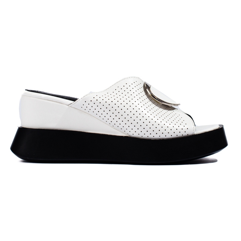 Shelovet bijele sandale na klin bijela