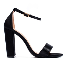 Shelovet crne sandale na visoku petu crna