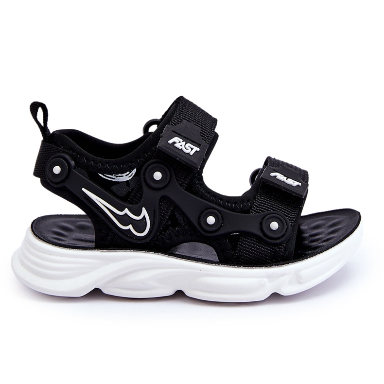 Tobias Boys sandale na čičak crno-bijele