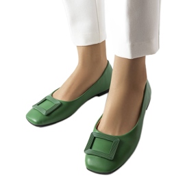 Zelene balerinke s Sheller kopčom zelena