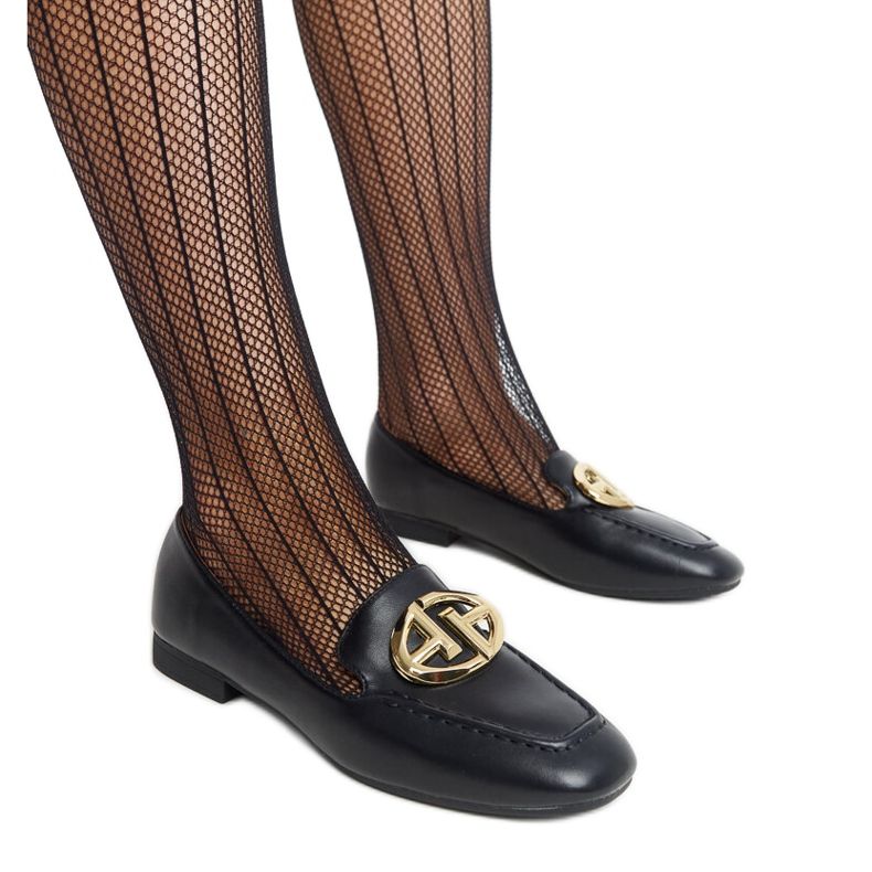 Crne mokasine sa zlatnim ukrasima iz Bergerona crno