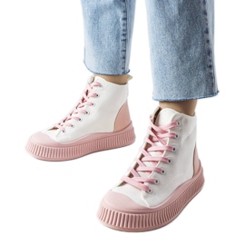 Terri roze tenisice s platformom bijela