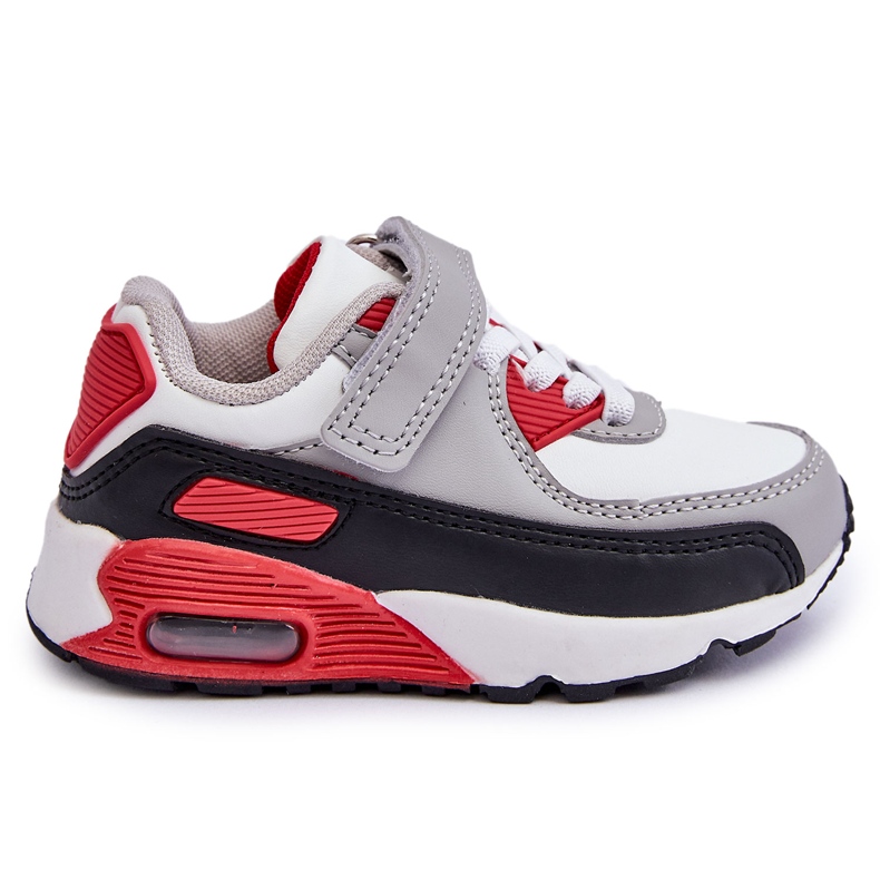 FR1 Dječje kožne sportske cipele s platformom, bijele i crvene Lori bijela