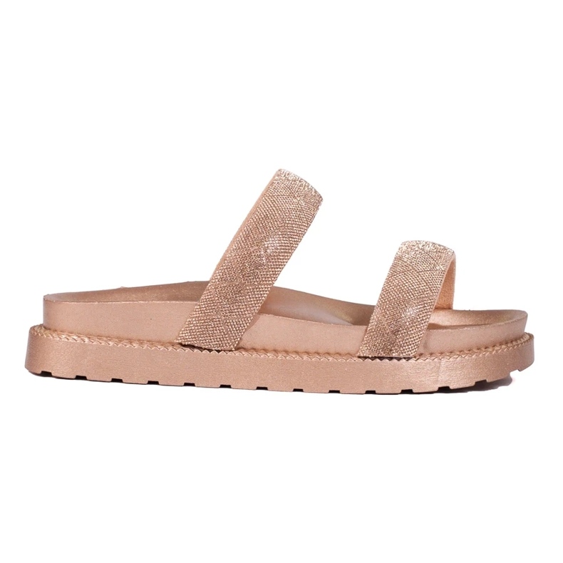 Ženske zlatne papuče na debelom potplatu Shelovet zlatna