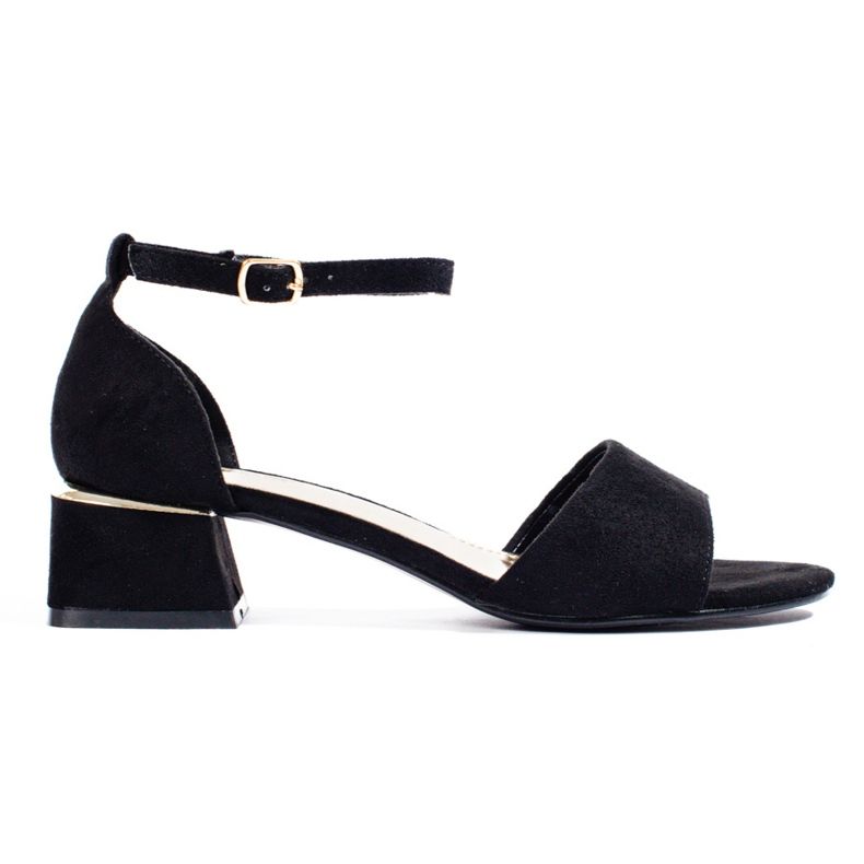 Shelovet crne sandale na nisku petu crno
