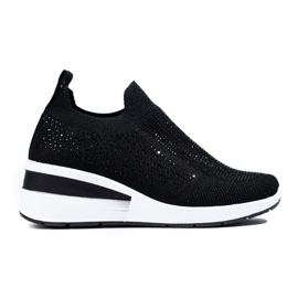 Shelovet crne tekstilne wedge tenisice crna