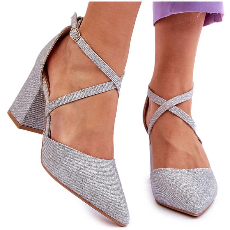 Modne svjetlucave cipele na srebrnu Galaxy petu srebro