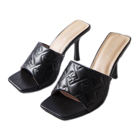 Crne elegantne Cambrina sandale na petu crno