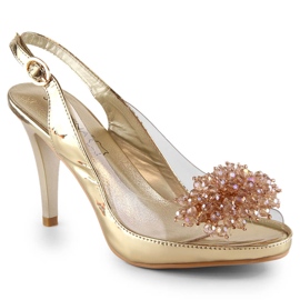 Sandale prozirne igle sa zlatnim Sabatina perlicama