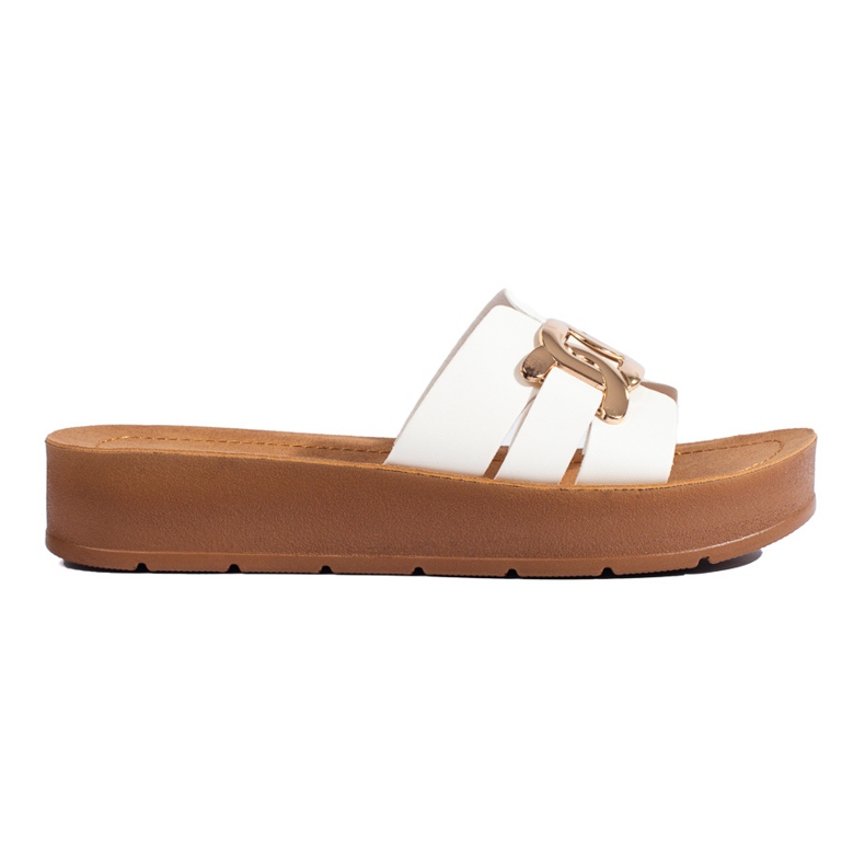 Ženske bijele Shelovet papuče s platformom bijela