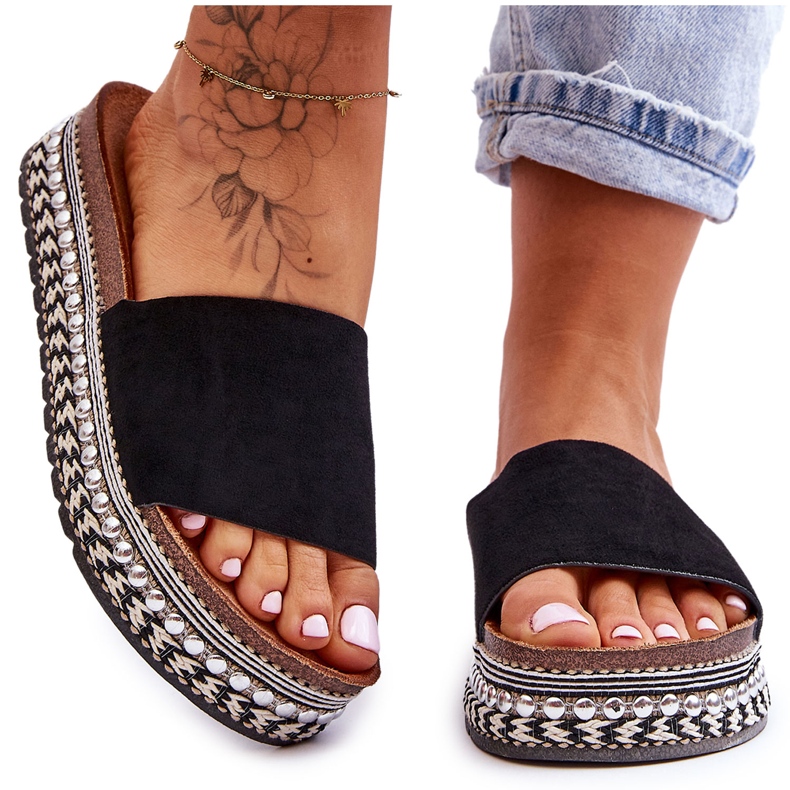 WR1 Ženske glatke antilop papuče crne Hayen crno