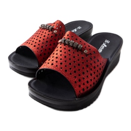 Inna Crvene sjajne sandale na klin od Liise crna