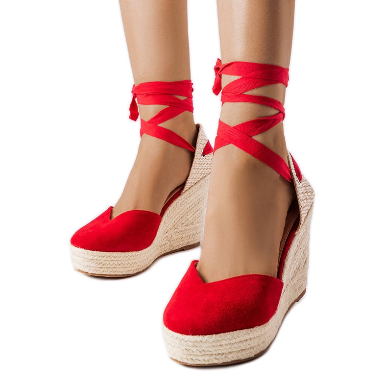 Crvene wedge espadrile iz Adelinde crvena