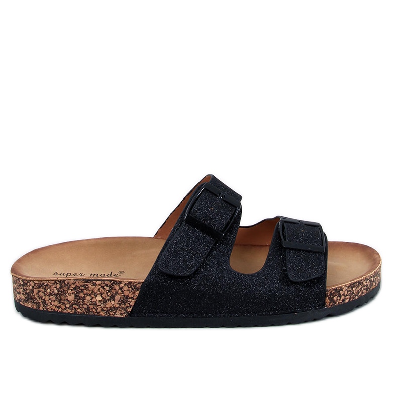 Alexa papuče od crnog svjetlucavog pluta