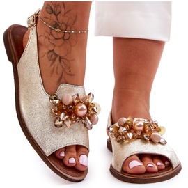 Ravne sandale Nicole 2805/064 zlato zlatni