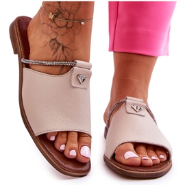 Ženske sandale s ravnom petom Nicole 2806/054 Bež