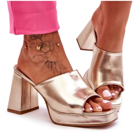 WS1 Zlatne Livesa kožne visoke pete zlatni