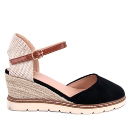 Ellio crne wedge espadrile crno