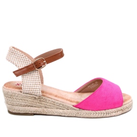 Eakes Fuchsia sandale s espadrilama na klin ružičasta
