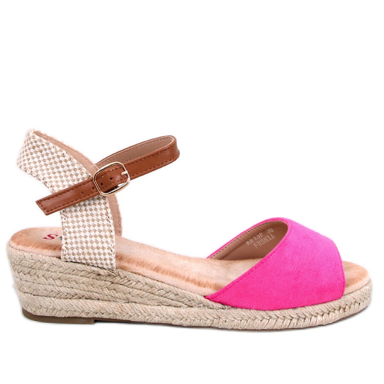 Eakes Fuchsia sandale s espadrilama na klin ružičasta