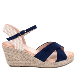 Willa Blue espadrile sandale na klin plava