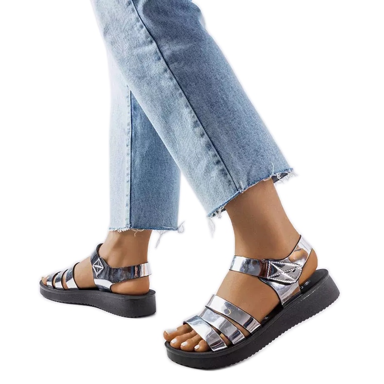 Sandale QT2311-3 Srebrni Tpu crno