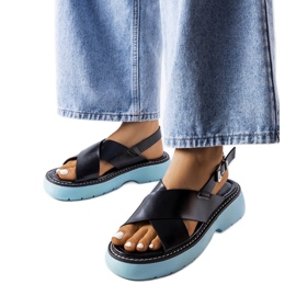 Crne Rozana sandale na plavu platformu crna